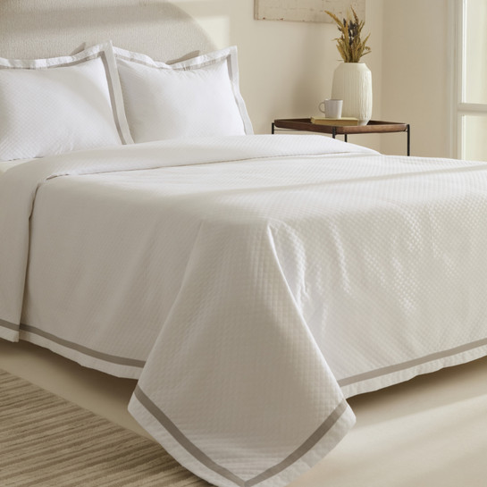 Karaca Home White Collection Doris %100 Pamuk Çift Kişilik Yatak Örtüsü Takımı Gri