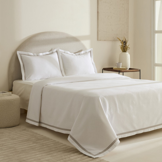 Karaca Home White Collection Doris %100 Pamuk Çift Kişilik Yatak Örtüsü Takımı Gri