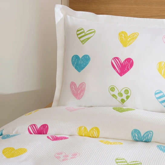 Karaca Home Young Color Heartz %100 Pamuk Tek Kişilik Pike Takımı