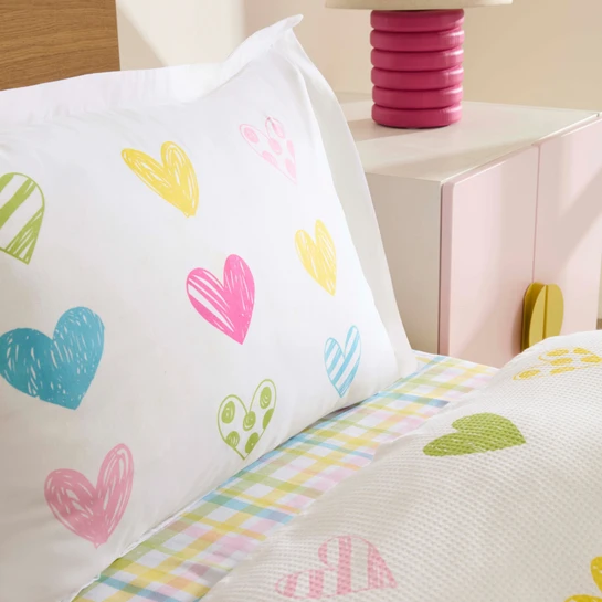 Karaca Home Young Color Heartz %100 Pamuk Tek Kişilik Pike Takımı