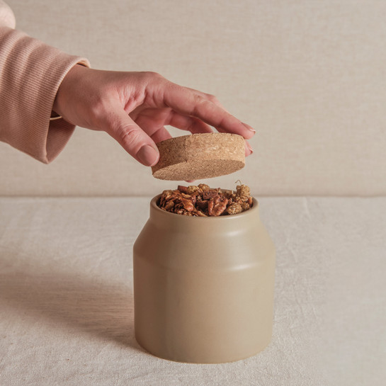 Cooklife Kavanoz Stoneware Bej 500 ml 
