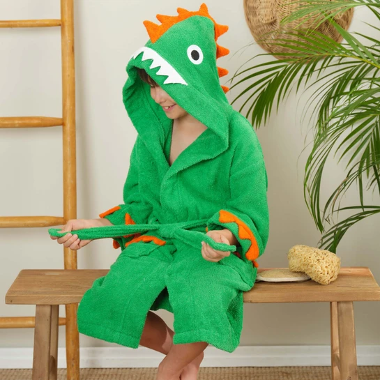 Karaca Home Young Dino %100 Pamuk Çocuk Bornozu 6-8 Yaş