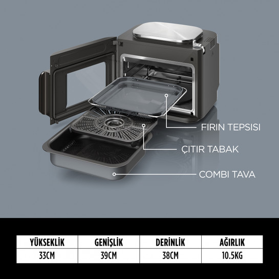 Ninja Combi All in One Multicooker Fırın ve Az Yağlı Pişirici Airfryer 12,5 L