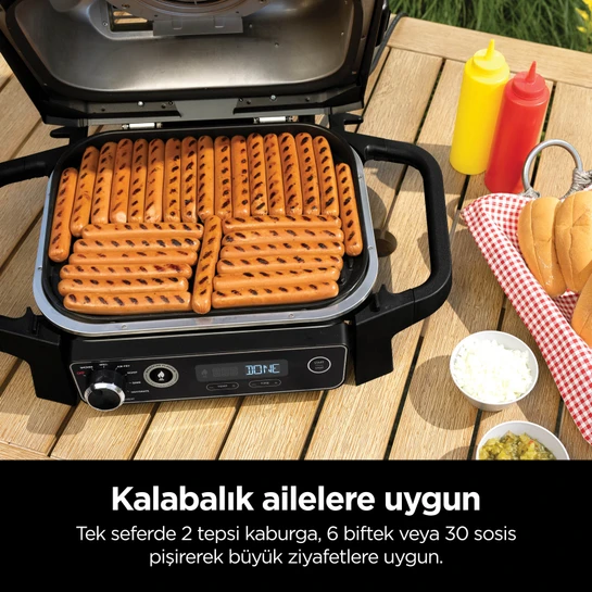 Ninja Woodfire Elektrikli Barbekü Grill ve Smoker Gri Siyah