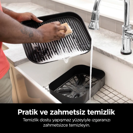 Ninja Woodfire Elektrikli Barbekü Grill ve Smoker Gri Siyah