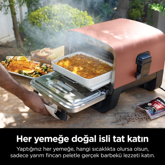 Ninja Woodfire Elektrikli Dış Mekan Fırın, Artisan Pizza Makinesi ve Barbekü Smoker