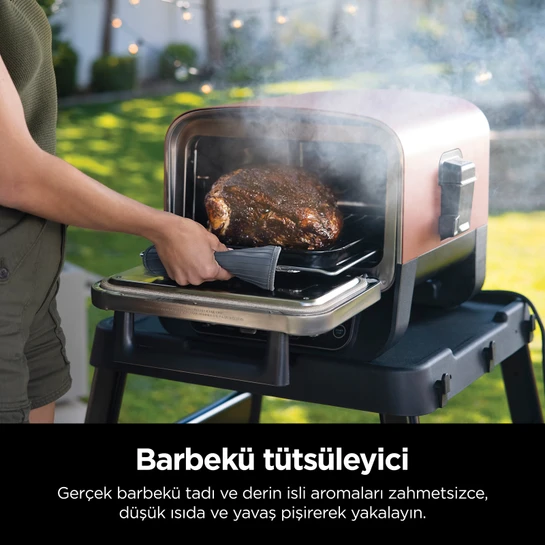 Ninja Woodfire Elektrikli Dış Mekan Fırın, Artisan Pizza Makinesi ve Barbekü Smoker