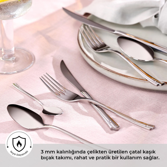 Emsan Accura 84 Parça 12 Kişilik Çatal Kaşık Bıçak Takımı