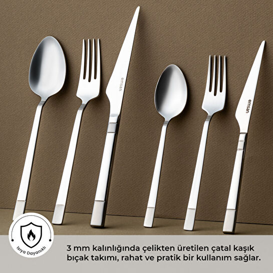 Emsan Duru 84 Parça 12 Kişilik Lüks Kutulu Çatal Kaşık Bıçak Seti