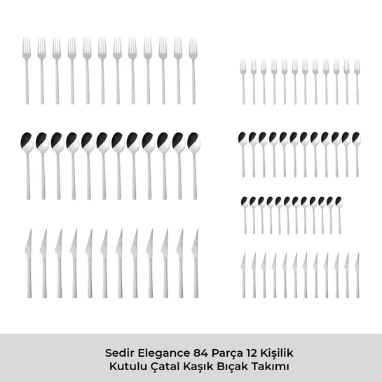 Emsan Sedir Elegance 84 Parça 12 Kişilik Çatal Kaşık Bıçak Takımı 