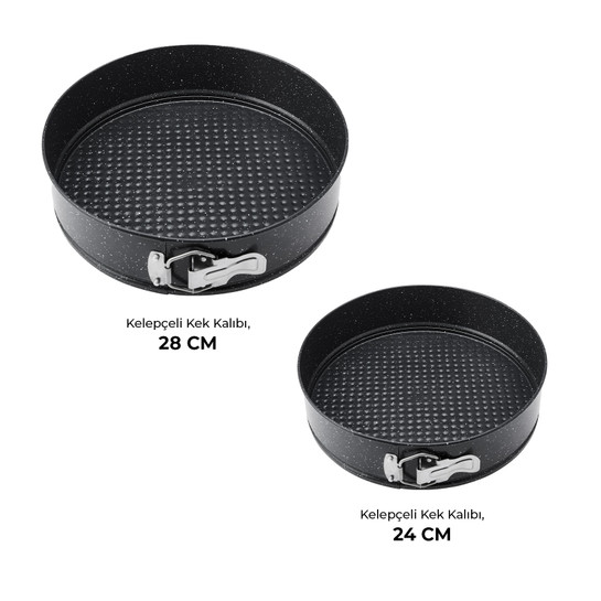 Emsan Circle 2'li Kelepçeli Kek Kalıbı Seti 24-28 cm