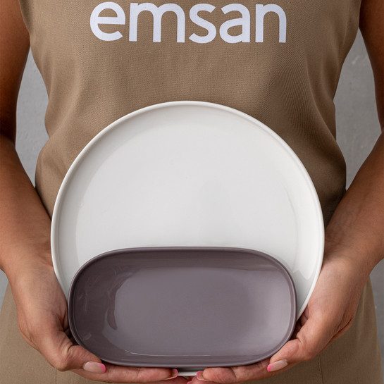Emsan Parla 32 Parça 6 Kişilik Kahvaltı Takımı Gri Beyaz