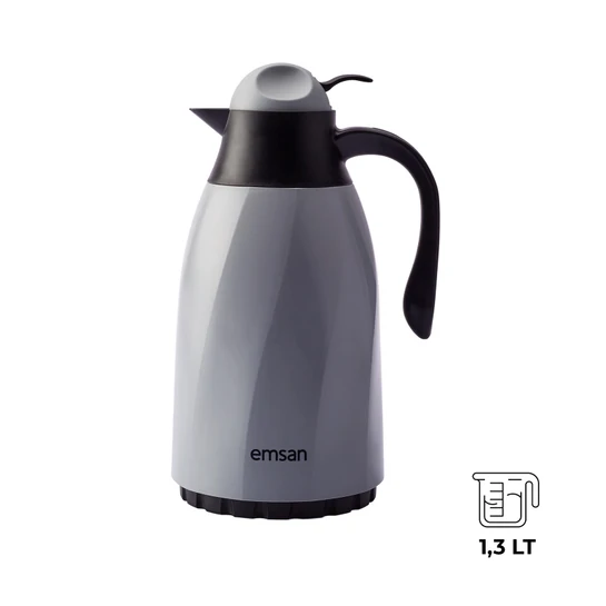 Emsan Sırça Termos 1,3 L Gri