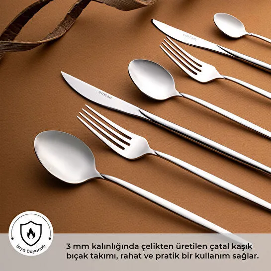 Emsan Alya 84 Parça 12 Kişilik Çatal Kaşık Bıçak Takımı Lüks Kutulu