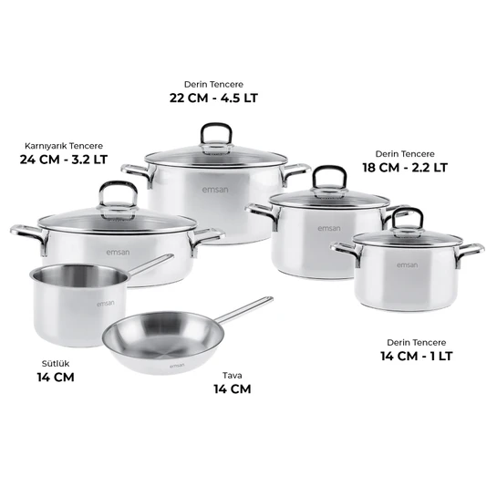 Emsan Cocinero 10 Parça Çelik Çeyiz Seti