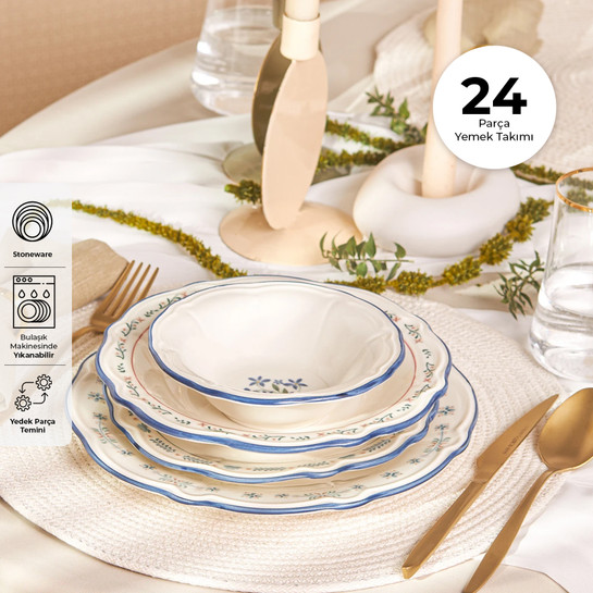 Emsan Farina Porselen 24 Parça 6 Kişilik Yemek Takımı