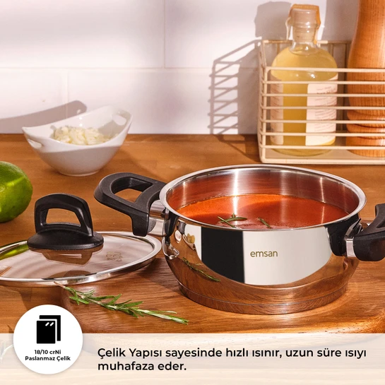 Emsan Aren 8 Parça Tencere Seti Çelik