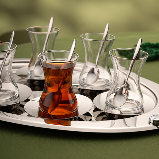 Emsan Abbie 19 Parça Çay Seti 125 ml Platin