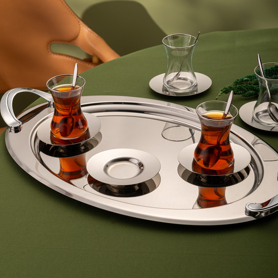 Emsan Abbie 19 Parça Çay Seti 125 ml Platin