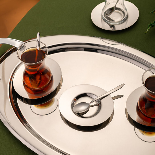 Emsan Abbie 19 Parça Çay Seti 125 ml Platin