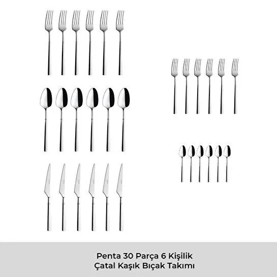 Emsan Penta 30 Parça 6 Kişilik Çatal Kaşık Bıçak Takımı
