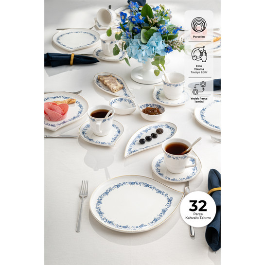 Emsan Casilda Porselen 32 Parça 6 Kişilik Kahvaltı/Servis Takımı