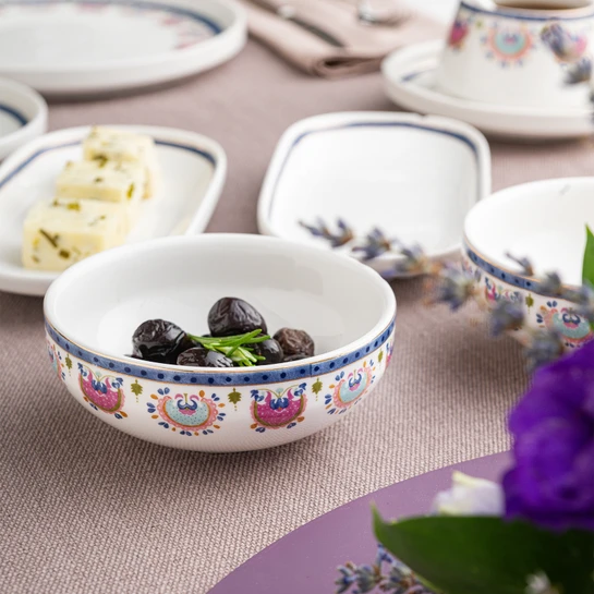 Emsan Ethnic Pink Porselen 32 Parça 6 Kişilik Kahvaltı/Servis Takımı