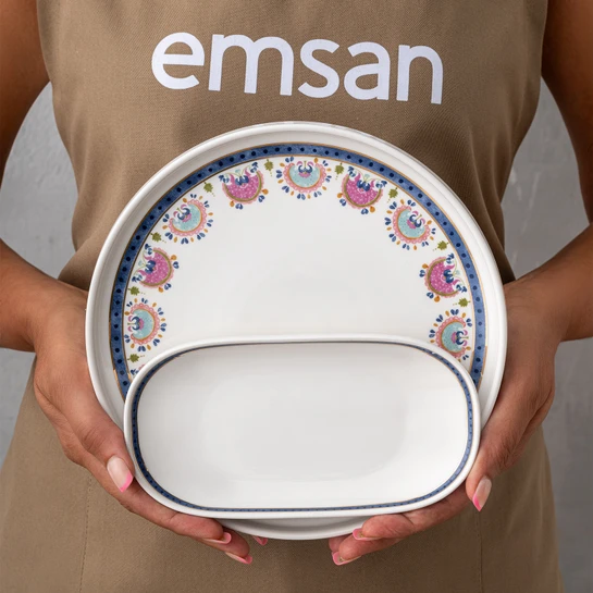 Emsan Ethnic Pink Porselen 32 Parça 6 Kişilik Kahvaltı/Servis Takımı
