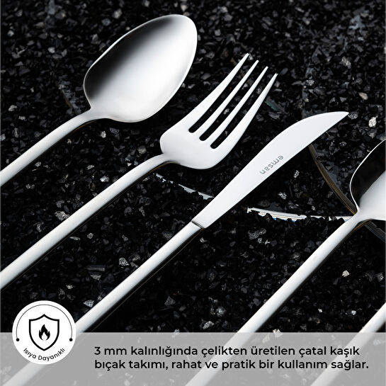 Emsan Lora 84 Parça 12 Kişilik Kutulu Çatal Kaşık Bıçak Takımı
