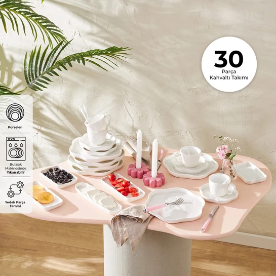 Emsan Florist 30 Parça 6 Kişilik Porselen Kahvaltı Takımı