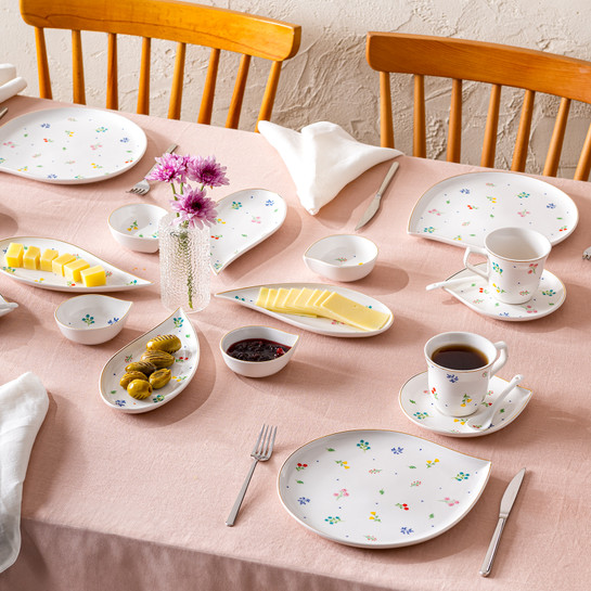 Emsan Daisy Porselen 32 Parça 6 Kişilik Kahvaltı Takımı