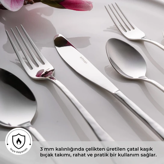 Emsan Akasya 72 Parça Kutulu Çatal Kaşık Bıçak Takımı