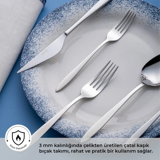 Emsan Yakamoz 60 Parça 12 Kişilik Kutulu Çatal Kaşık Bıçak Takımı