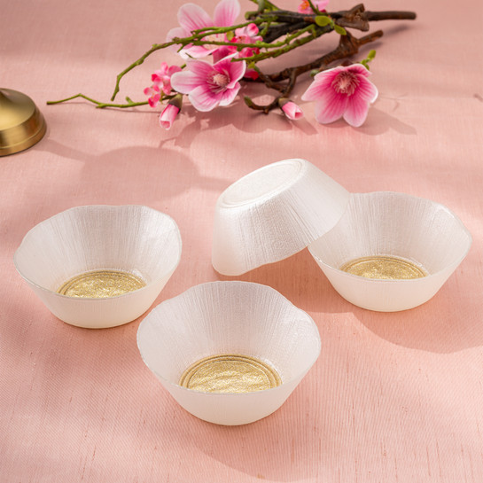 Emsan Golden 4 Parça Cam Konik Kase 13 cm 