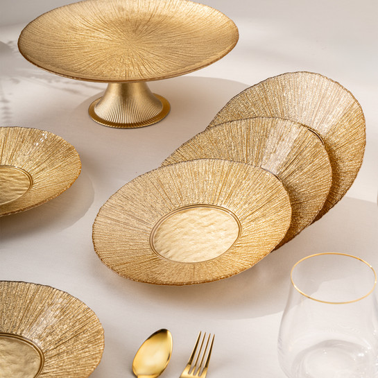 Emsan Golden 7 Parça Cam Pasta / Tatlı Seti