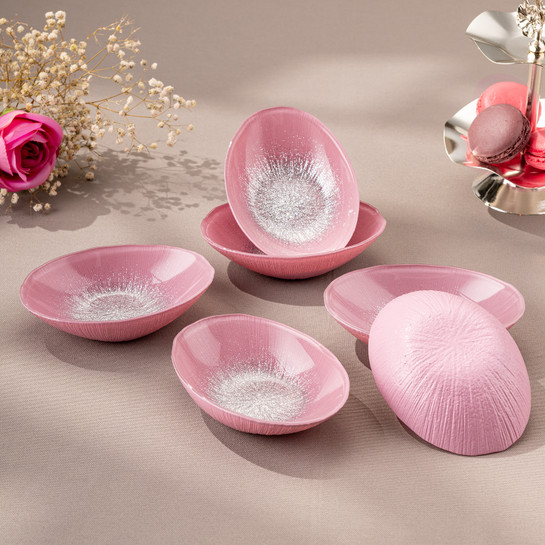 Emsan Pastel 6 Parça Cam Gondol 12 cm Pembe