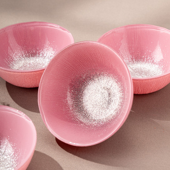 Emsan Pastel 4 Parça Cam Kase 10 cm Pembe