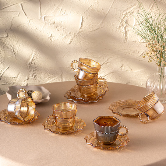 Emsan Hatrı Var Amber 80 ml 6'lı Kahve Fincanı Takımı