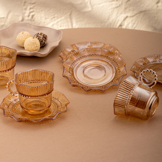Emsan Hatrı Var Amber 80 ml 6'lı Kahve Fincanı Takımı