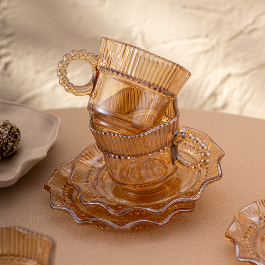 Emsan Hatrı Var Amber 80 ml 6'lı Kahve Fincanı Takımı