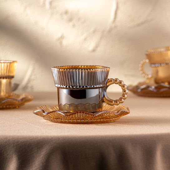 Emsan Hatrı Var Amber 80 ml 6'lı Kahve Fincanı Takımı