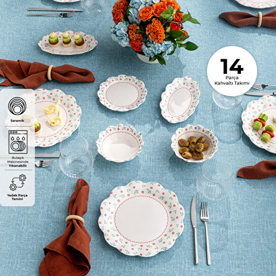 Emsan Bloom 14 Parça 6 Kişilik Kahvaltı Takımı