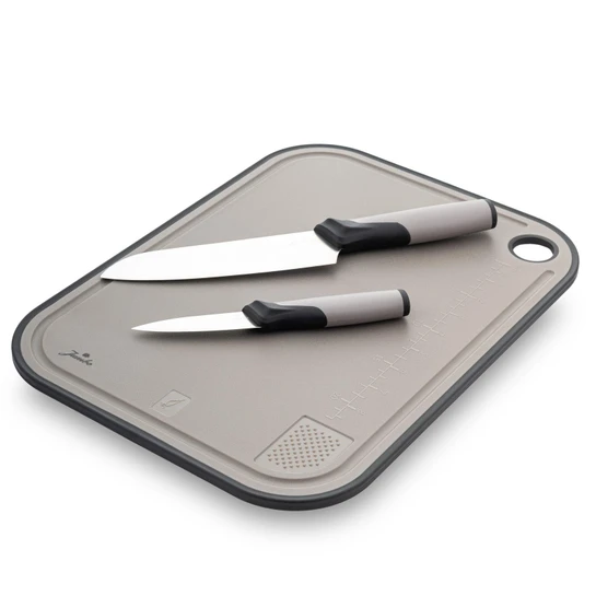 Jumbo Smart Grey Kesme Tahtası ve 2li Bıçak Seti