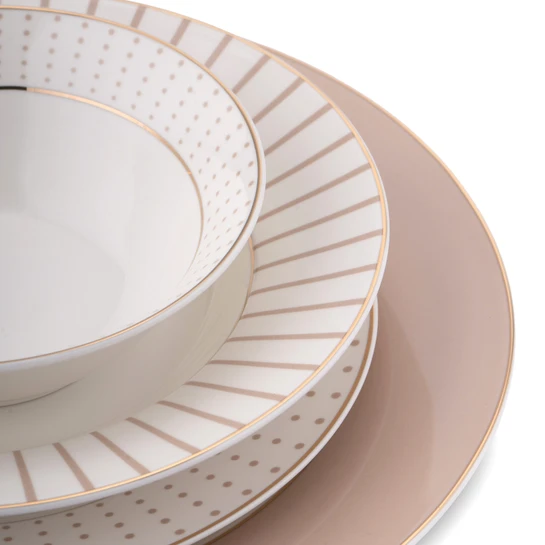 Jumbo Navy 24 Parça 6 Kişilik Yemek Takımı Beige