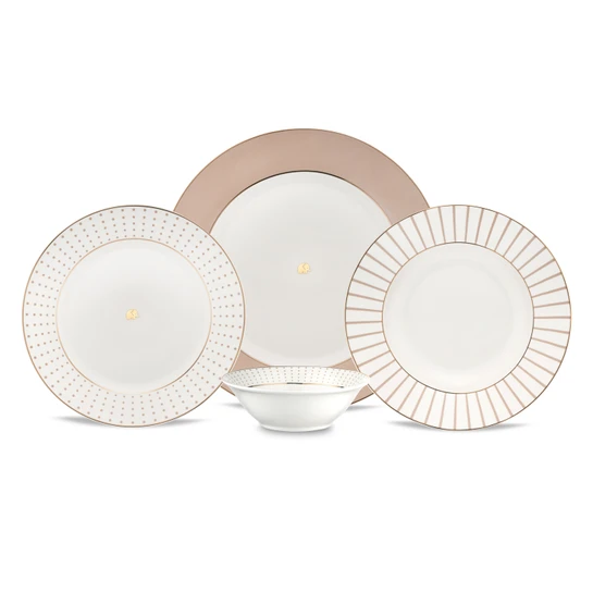 Jumbo Navy 24 Parça 6 Kişilik Yemek Takımı Beige