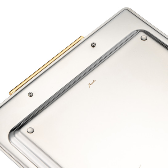 Jumbo Taranto Çelik Büyük Tepsi Gold 48,5 x 31,5 cm