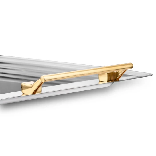 Jumbo Taranto Çelik Küçük Tepsi Gold 41 x 28 cm