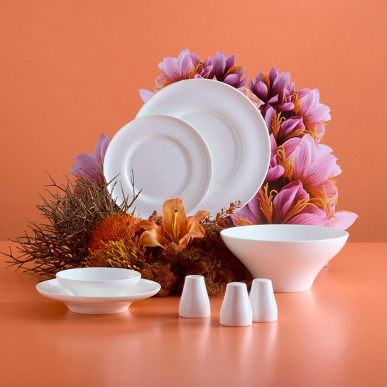 Jumbo Laurel 55 Parça 12 Kişilik Yemek Takımı Beyaz