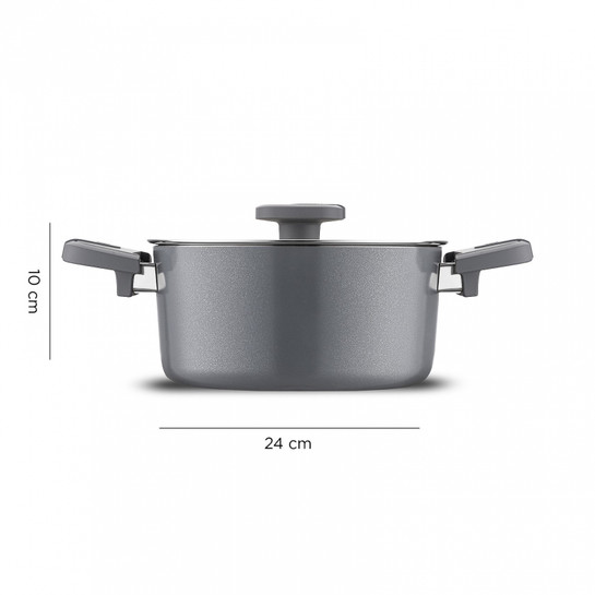 Jumbo Swiss Crystal 7 Parça Tencere Seti Grey