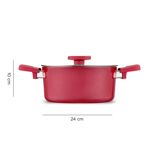 Jumbo Swiss Crystal 7 Parça Tencere Seti Red